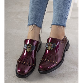 Slip on bordeaux con borchie GF-FD9 rosso 1