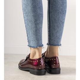 Slip on bordeaux con borchie GF-FD9 rosso 2