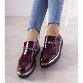 Slip on bordeaux con borchie GF-FD9 rosso 2