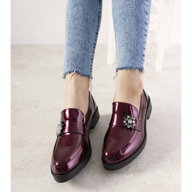 Slip on bordeaux con borchie GF-FD9 rosso 1