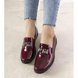 Slip on bordeaux con borchie GF-FD9 rosso 1