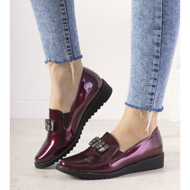 Slip on bordeaux con borchie GF-FD9 rosso 2