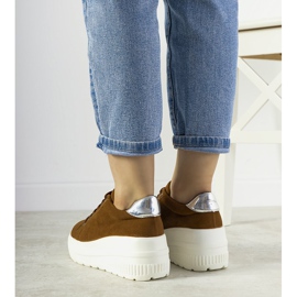 Sneakers sportive marroni con suola alta Ratter marrone 2