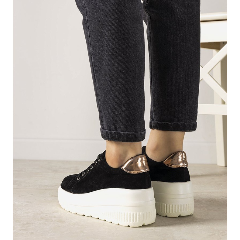Sneakers sportive nere con suola alta Ratter nero 2