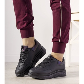 Sneakers nere con inserto catarifrangente Kaori nero 1