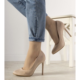 Décolleté beige su tacco Dermeno 1