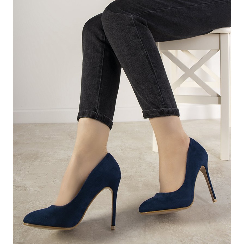 Décolleté blu navy su tacco Dermeno 1