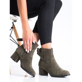 J. Star Stivali kaki con bordo decorativo verde 2