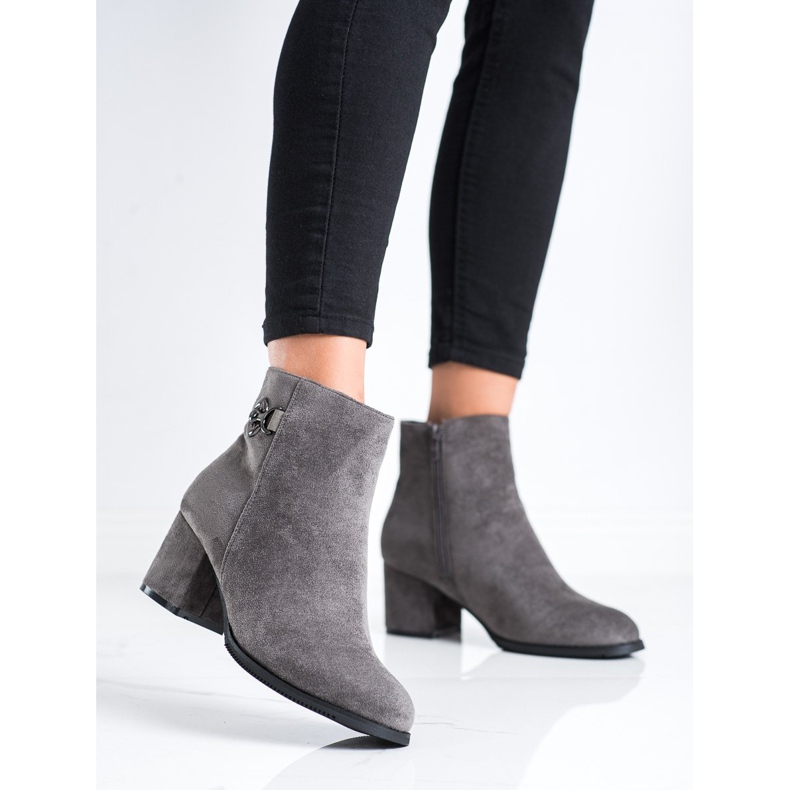 J. Star Stivali con tacco alto grigio 2