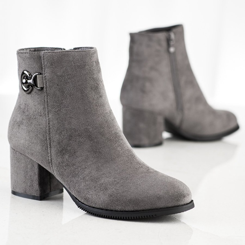 J. Star Stivali con tacco alto grigio 1