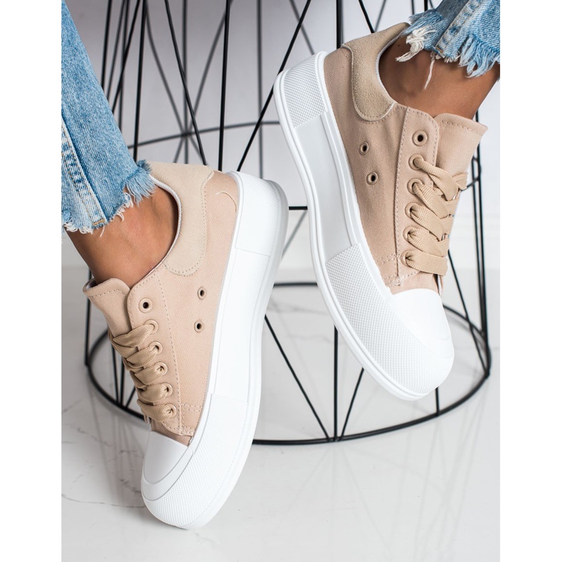 Goodin Sneakers classiche sulla piattaforma beige 1