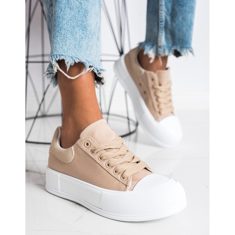 Goodin Sneakers classiche sulla piattaforma beige 2