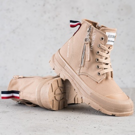Goodin Sneakers Con Cerniera Decorativa beige 1
