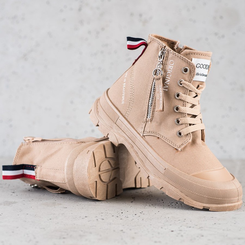 Goodin Sneakers Con Cerniera Decorativa beige 1