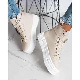 Goodin Sneakers Sulla Piattaforma Con Una Tasca beige 2