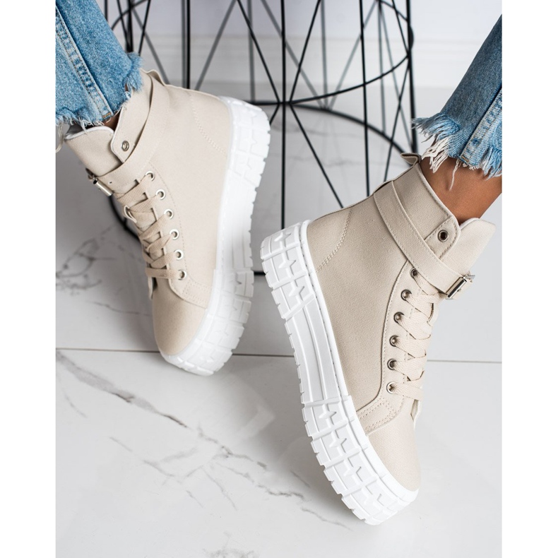 Goodin Sneakers Sulla Piattaforma Con Una Tasca beige 2