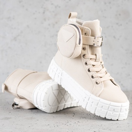 Goodin Sneakers Sulla Piattaforma Con Una Tasca beige 1