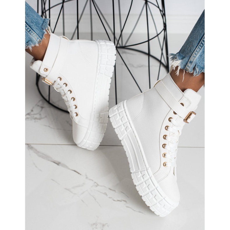 Goodin Sneakers Sulla Piattaforma Con Una Tasca bianco 2