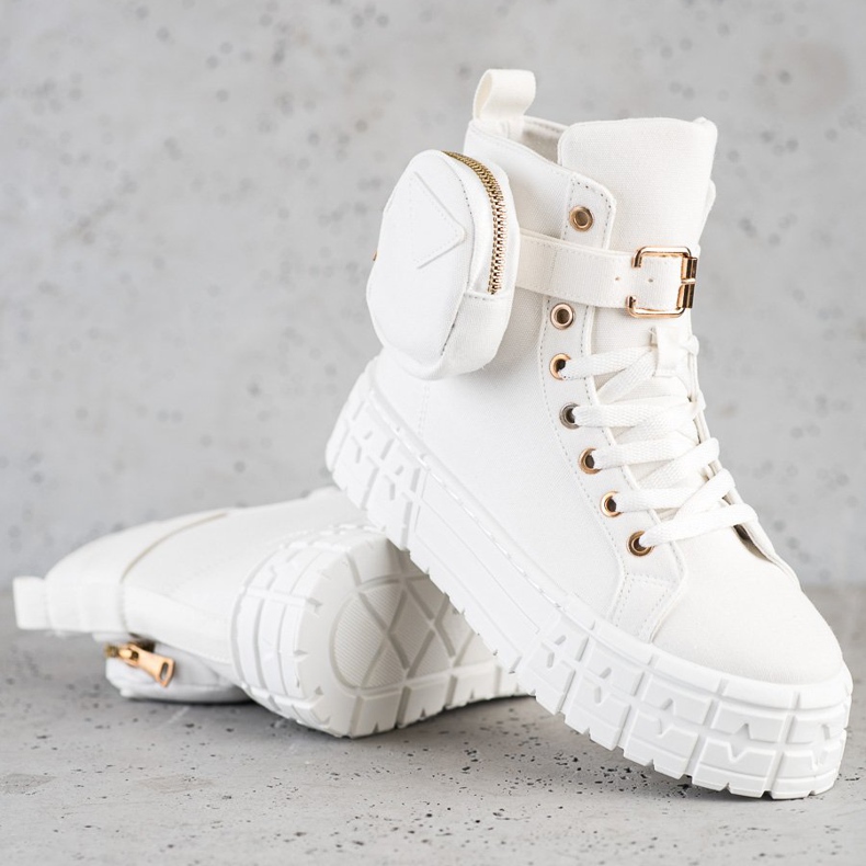 Goodin Sneakers Sulla Piattaforma Con Una Tasca bianca 1