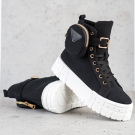 Goodin Sneakers su piattaforma con tasca nero 1