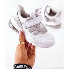 Scarpe Sportive Bambini Con Velcro ABCKIDS Bianco-Argento bianca 1