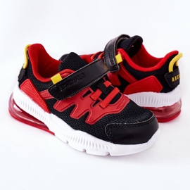 Scarpe sportive da bambino con velcro ABCKIDS Nero-Rosso 1