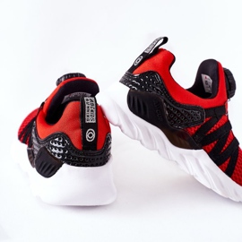Scarpe sportive da bambino con pomello rosso ABCKIDS nero 1