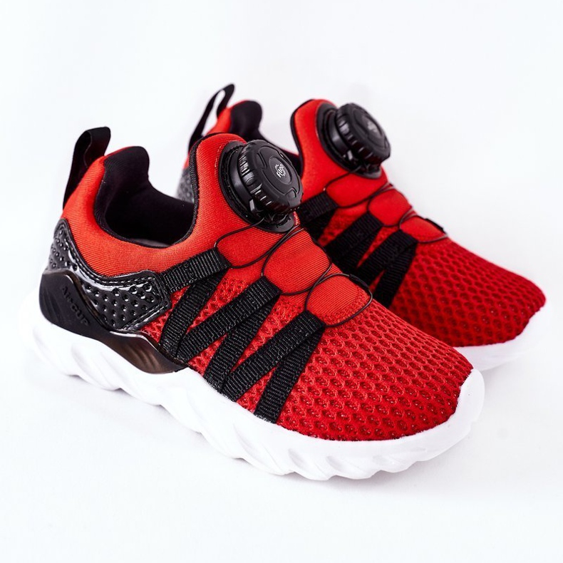 Scarpe sportive da bambino con pomello rosso ABCKIDS nero 2