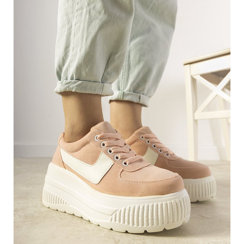 Sneakers sportive rosa con suola alta Chillout 1