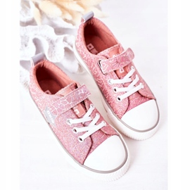 Sneakers Per Bambini Con Velcro Big Star HH374027 Rosa d'argento 1