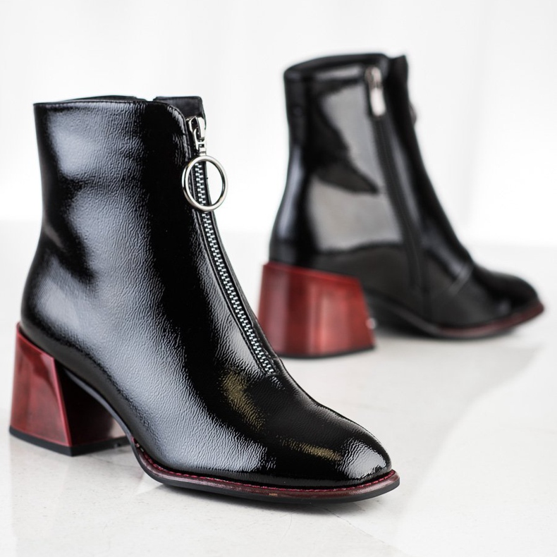 Filippo Stivali alla moda con cerniera nero 1