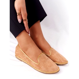 Mocassini Donna Scamosciati Lu Boo Camel beige d'oro 1