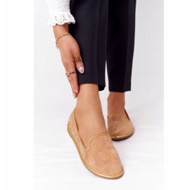 Mocassini Donna Scamosciati Lu Boo Camel beige d'oro 3