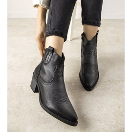 Stivali da cowboy neri con motivo Mustgrow ricamato nero 2