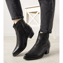 Stivali da cowboy neri con motivo Mustgrow ricamato nero 1