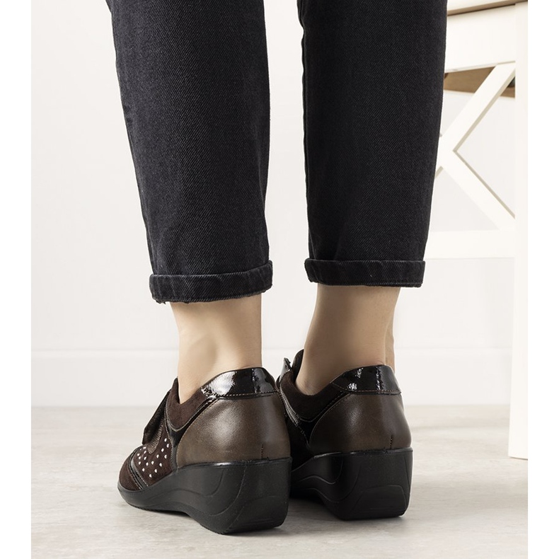 Scarpe brogue marroni sulla zeppa Merante marrone 1
