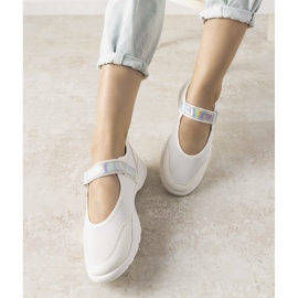 Scarpe sportive bianche con inserto olografico Melania bianco 1
