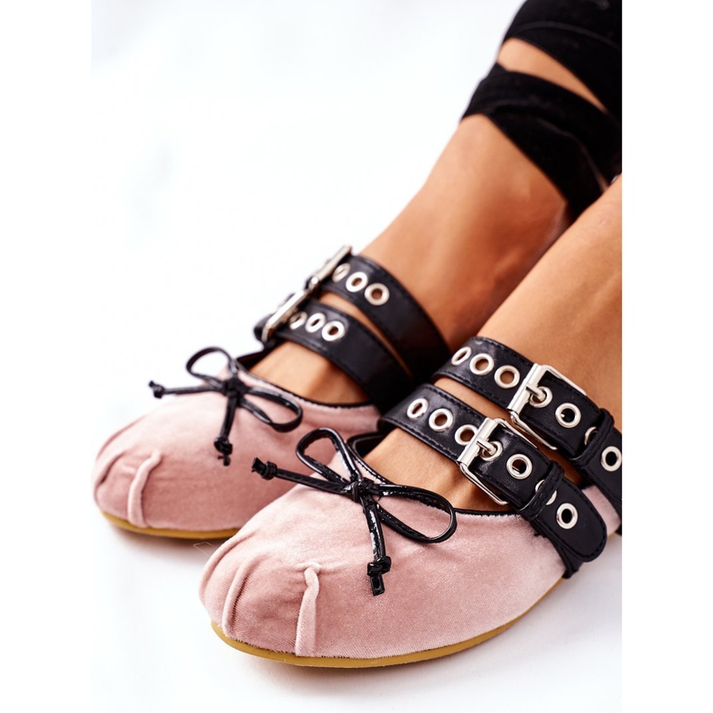 Ballerine in velluto annodate Lu Boo Beige 1