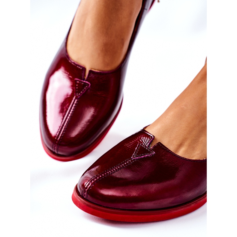 Scarpe in pelle laccata Maciejka 05035-23 Borgogna rosso 2