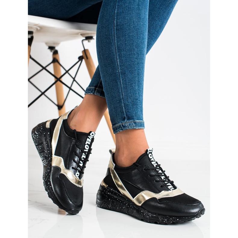 S. BARSKI Sneakers in pelle di S.BARSKI nero d'oro 2