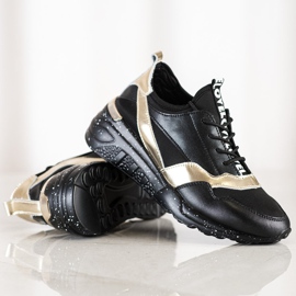 S. BARSKI Sneakers in pelle di S.BARSKI nero d'oro 1