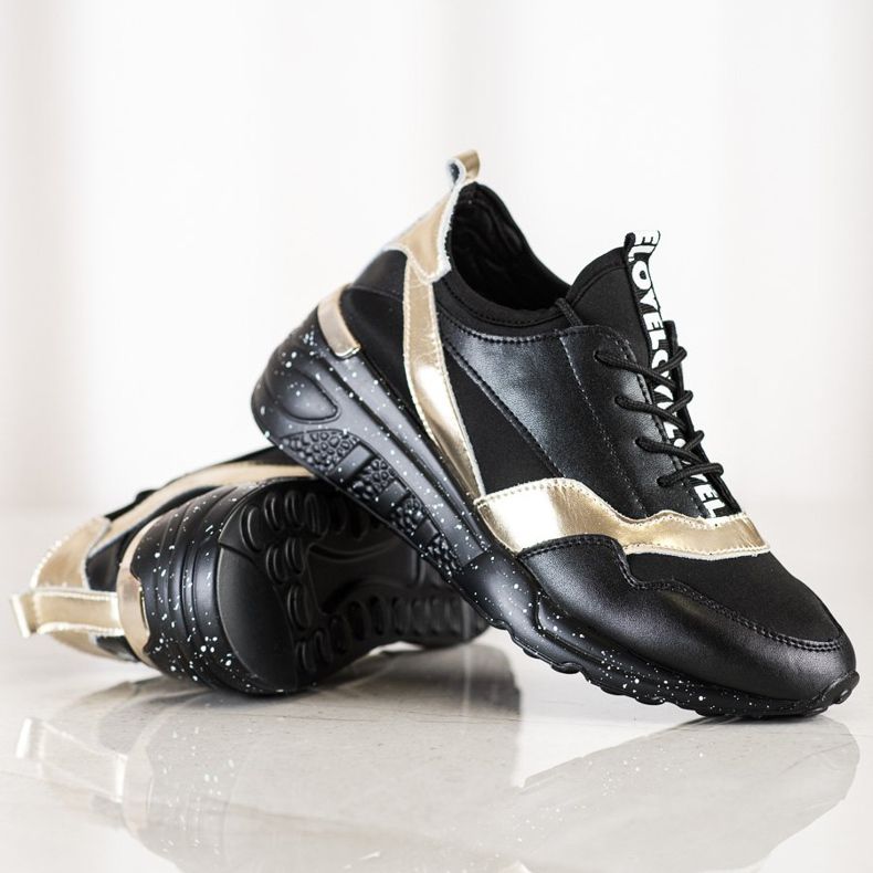 S. BARSKI Sneakers in pelle di S.BARSKI nero d'oro 1