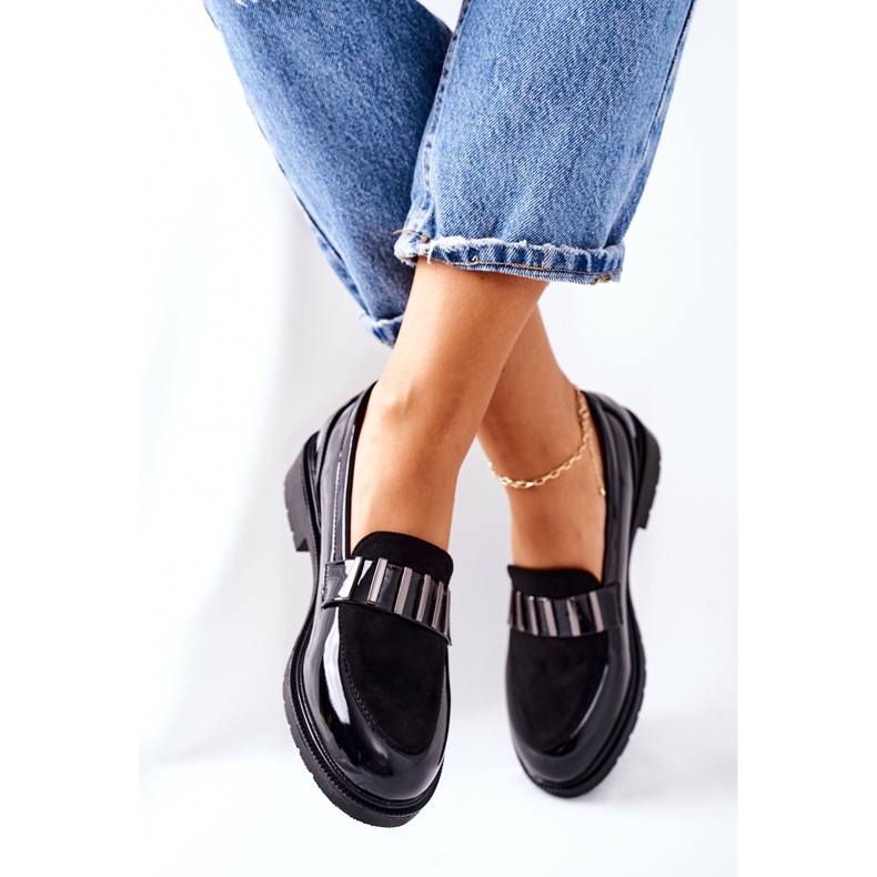 S.Barski Scarpe brogue da donna laccate nere Montius nero 2