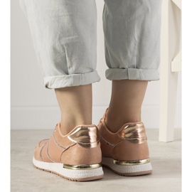 Sneakers Ecoma rosa con motivo a pelle di serpente 1
