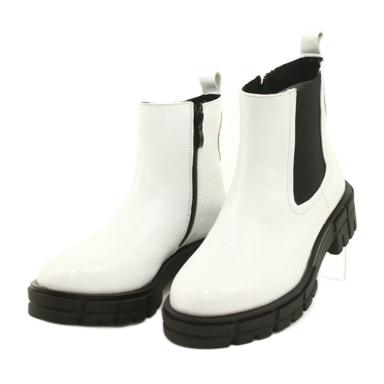 Caprice Stivali dipinti da donna bianca in pelle 9-25461-27 122 3