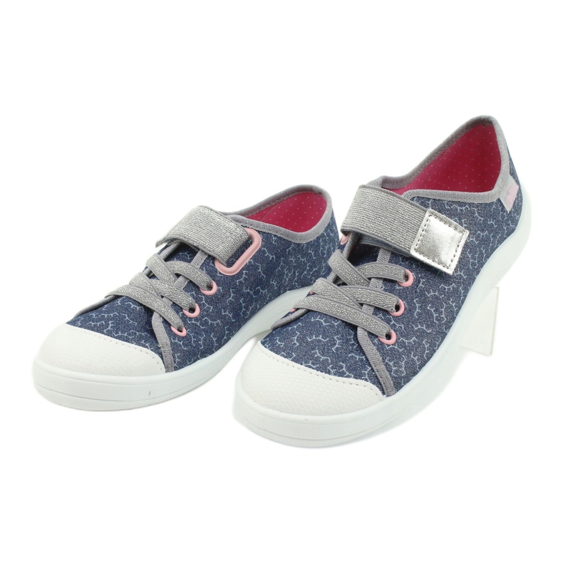 Scarpe per bambini Befado 251Y153 blu argento grigio 3