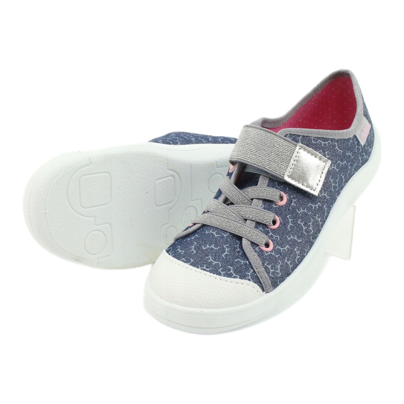 Scarpe per bambini Befado 251Y153 blu argento grigio 4