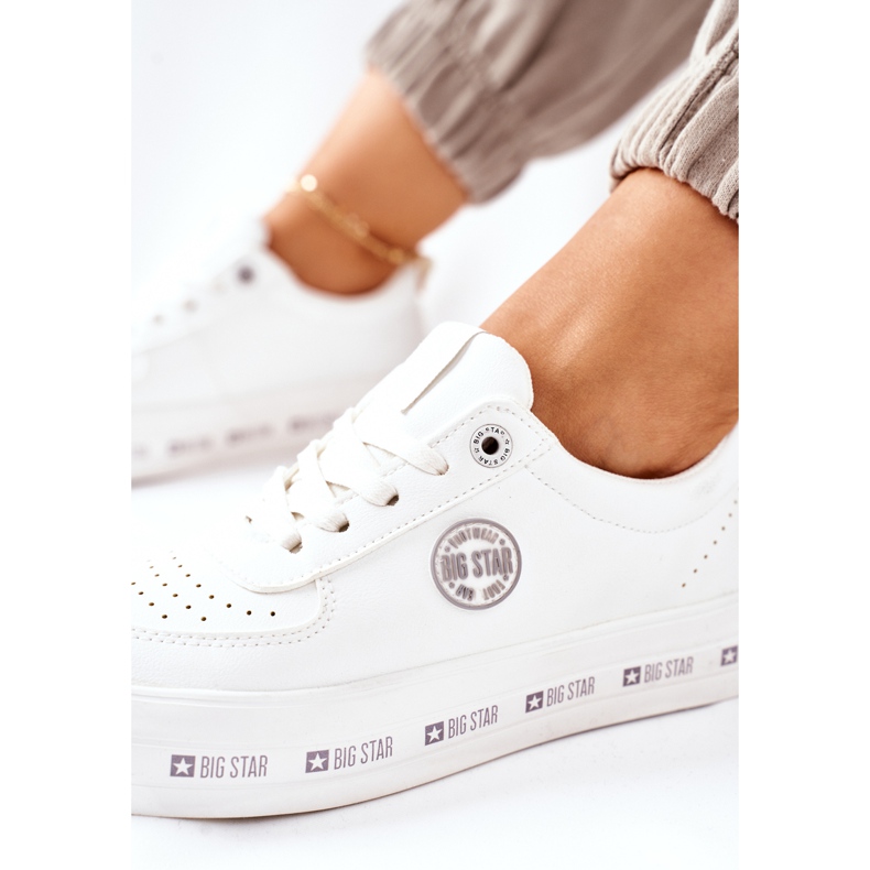 Sneakers in pelle sulla piattaforma Big Star II274075 Bianco bianca 1