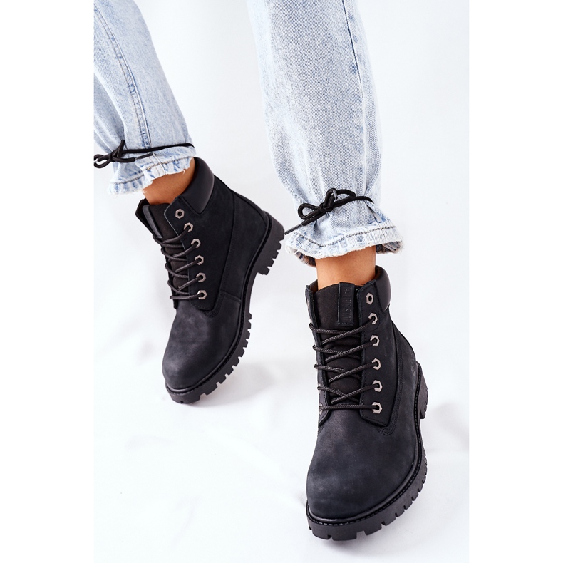 Stivali da trekking in pelle da donna Big Star II274446 neri nero 2