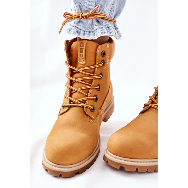 Stivali da trekking in pelle da donna Big Star II274447 Camel marrone 1
